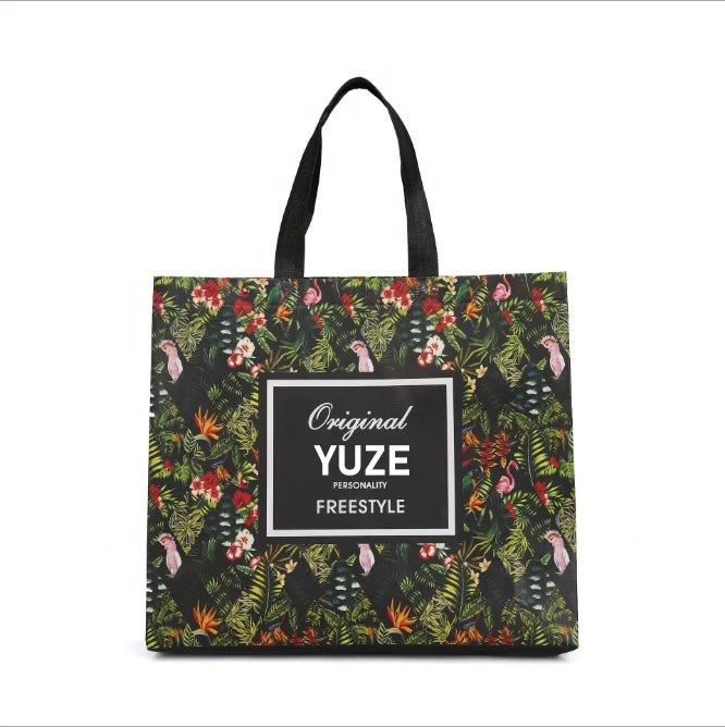 Custom Printed Eco-Friendly Reusable Tote Bags Double Handles Recyclable Non-Woven Fabric Customizable Personalized Logo