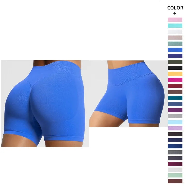 DF 001 Breathable Quick Dry Eco-Friendly Spandex/Nylon High Elastic Scrunch Butt Seamless Sports Gym Fitness Yoga Shorts Waist