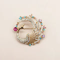 Jachon New Fashion Peacock Simple Set With Rhinestones Animal Clothing Accessories Brooch