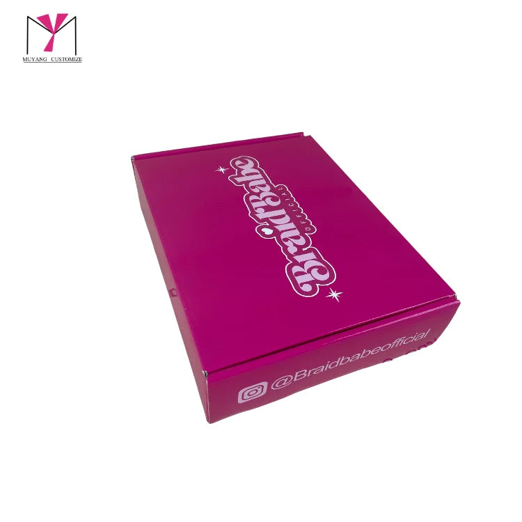 MUYANG Hair Packaging Custom Luxury Thickened All Over Printed Gift Hair Box With Private Logo