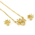 Hot Selling Stud Earrings Necklace Set Copper Micro-inlaid Zircon Gold/Silver Plated Insect Spider Pendant Fashion Jewelry Set