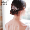 Latest Handmade Opal Stone Beaded Crystal Insert Hair Comb Hot Sale Bride Bridesmaid Rhinestone Wedding Party Ladies Hair Comb