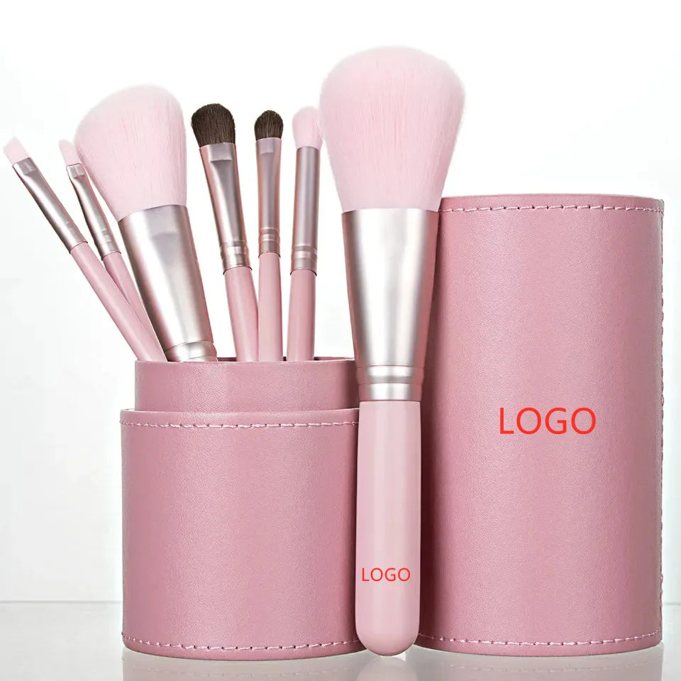Gloway 7Pcs Mini Makeup Set Brush Women Soft Synthetic Hair Beauty 7Pcs Cosmetic Kit Makeup Brushes Sets Tools With Case