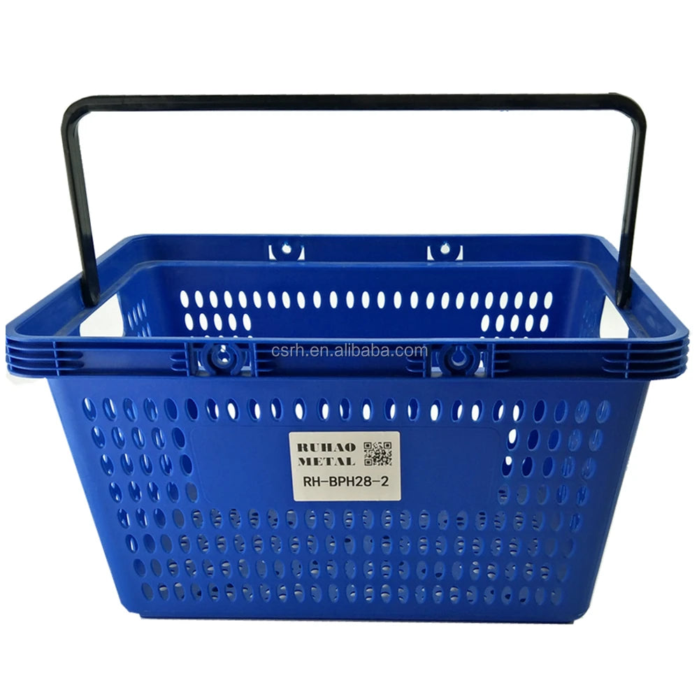 470*335*265mm 28L Single Handle Plastic Shopping Basket
