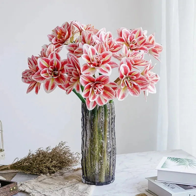 Wholesale 3D Printed Real Touch PU Material Artificial tiger Lily Flower Heads for Wedding Christmas Parties  Boho Wedding Decor