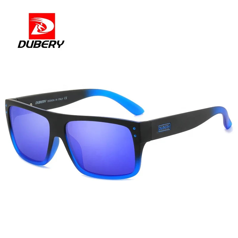 DUBERY 2025 Men's Fashion Sunglasses Vintage Designer Brand Eco-Friendly UV400 Polarized Lenses Blue Purple PC Frames Tac
