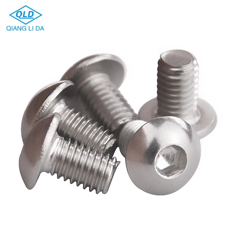 Fastener ISO 7380 Metric Round Head Passivated/Plain Stainless Steel Grade A2/A4 QLD Cap Screws CE ROHS Certified OEM ODM