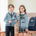 Kindergarten Uniform Blue Spring and Autumn British Style Sweater Suit Primary School Uniform