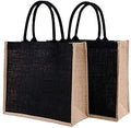 Wholesale  Recycled Colorful Laminated Jute Bag Promotional Luxury Jute Grocery Hessian Carry Tote Shopping Bag
