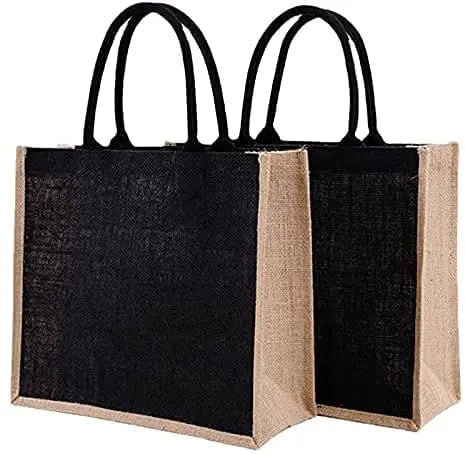 Wholesale  Recycled Colorful Laminated Jute Bag Promotional Luxury Jute Grocery Hessian Carry Tote Shopping Bag