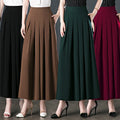 M-4XL Chiffon High Waist Wide Leg Pants Summer New Culottes Thin Section Temperament Drape Casual Nine Points Pants