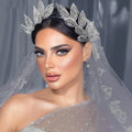 Olive Leaf Headband Bridal Hair Accessory Zirconia Rhinestone Tiaras Princess Crown Headbands Hair Jewelry Vine Cromb Headband