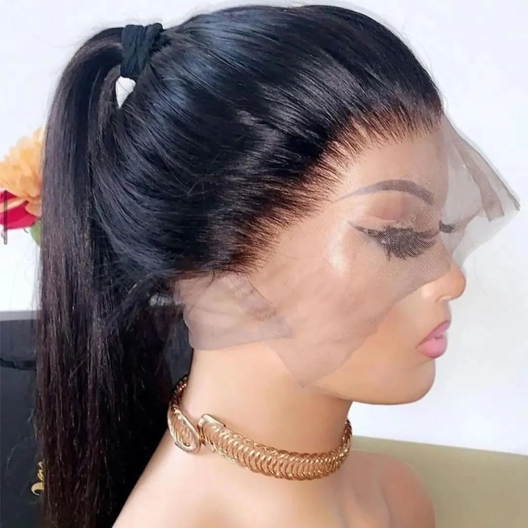 Glueless 360 Lace Frontal Wig Unprocessed 100% Brazilian Virgin Human Hair Transparent Swiss Lace Front Wigs for Black Women