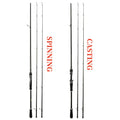 Hot Sale 1.83m 2.13m 2.4m Super Hard Spinning Baitcasting Rod Carbon MH H Double Rod Tips H/MH Fishing Rod