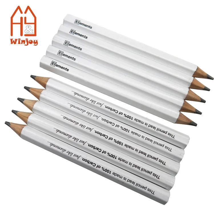 Custom Jumbo White Hexagonal Pencil14CM Length Hotel #2 HB Pencils for School Office & Home