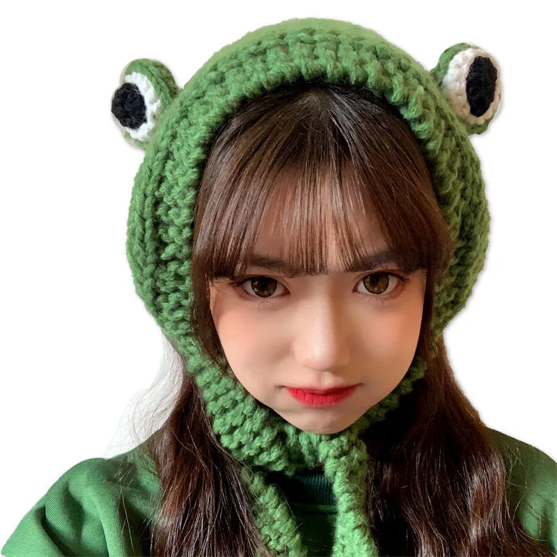 Winter Women's Winter Knitted Hat Suit Skullies Cute Women Hat Crochet Knitted Hat Cute and Scarf Set Costume Beanie Cap