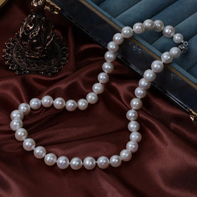 10-11mm Large Pellet Nucle-free Natural Freshwater Pearl Necklace S925 Sterling Silver Buckle for Women