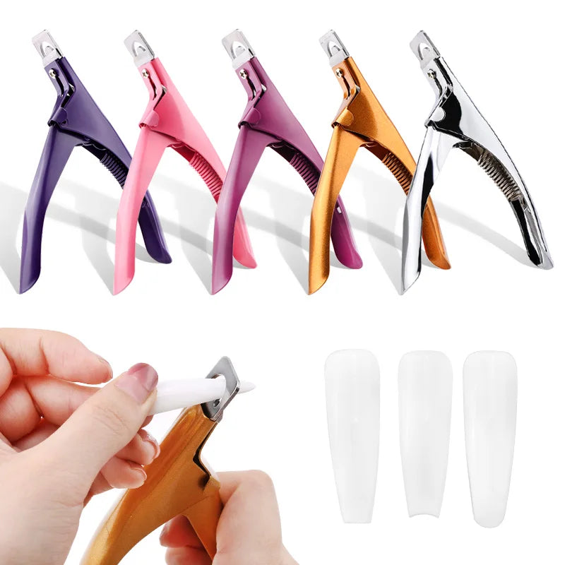 Professional Nail Clipper Stainless Steel U Word False Tips Edge Cutter Manicure Nail Art Tools