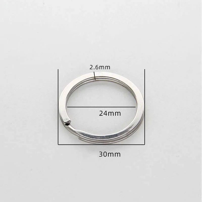 Keychain Key Rings Jewelry Keychain for Women 2025 Silver/Golden Black/White Metal Galvanized Flat Split Rings Keyring