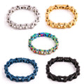 Wholesale Customize Fine Jewelry Classic Retro Colorful Bicycle Chain Bracelet Fashion Stainless Steel Bracelet Men Punk Jewelry