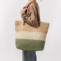 Custom Printed Logo Beach Straw Bags Ladies Weave Beach Handbag Reusable Grocery Shopping Gift Oversized Knit Straw Tote Bag
