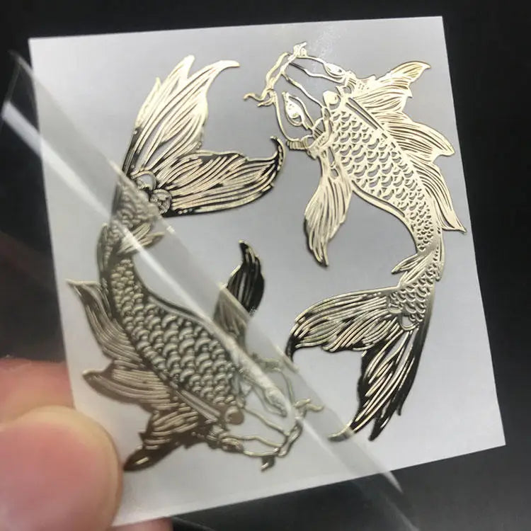 Foil Stickers Custom Print Transparent Gold LOGO Label Adhesive PP PVC Waterproof Beverage CMYK Customized Size Customized Logo