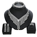 2025 Banquet Light Luxury Zircon Jewelry Set Design Sense Drop Tassel Bridal Jewelry Set New Necklace Sets for Women Jewelry