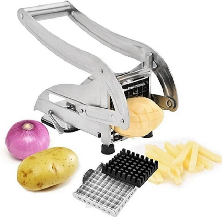 Wholesale Big Suction Base 2 Blades Potato Chopper Potato Cutter Slicer Chips Cutter Stainless Steel French Fry Cutter