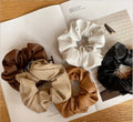 Factory Wholesale Fancy Artificial Leather Hair Band Rope Multicolor PU Hair Scrunchies for Girls