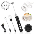 Rechargeable 3-Speed Electric Whisk Handheld Milk Frother with 3 Heads for Coffee & Tea Drink Mixer Tool