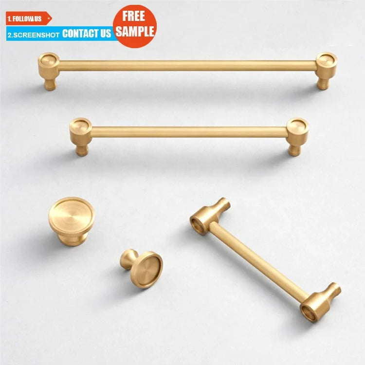 TOCO Pure Brass Furniture Handle Concealed Wardrobe and Door Handle for Kitchen Dresser & School for Drawer Usage