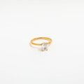 Fenny 18K Gold Plated Waterproof Dainty Simple Cubic Big Cobblestone Zirconia Stainless Steel Finger Ring for Women