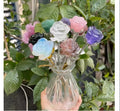 Natural Crystal Decorations Rose Quartz & Sunflower Set with Fluorite Golden Healer Carved Technique for Home Decor Souvenir