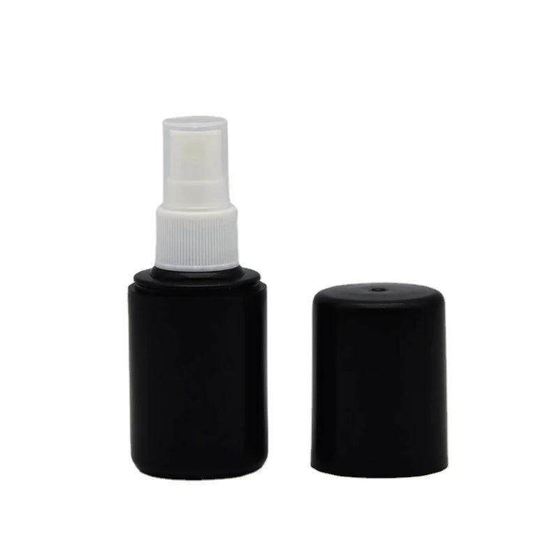 50ml Black Fine Mist Spray Bottle Cheap Plastic Cosmetic Packaging Pump Seal Travel Dispenser Bottle Customizable Logo Screw Cap