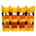 LEADLOONG Yellow Color V3 Garage Storage Box 12pc PP Plastic Folding 11x5x5inch/27.6*13.9*12.8cm Small Parts Organizer