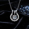 Fashion a Two Wear D Color Moissanite Horseshoe Shape Pendant S925 Sterling Silver Necklace for Women