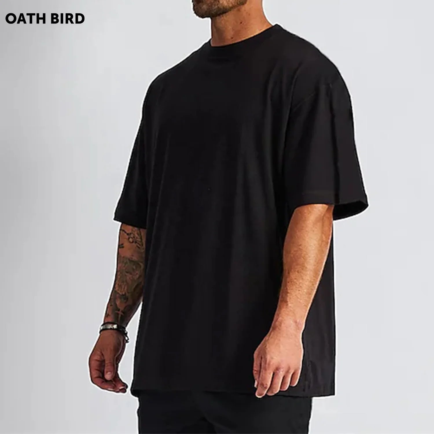 Men's Oversized Drop Shoulder Heavyweight Boxy Fit Tshirt Custom Screen Printing Logo Blank Streetwear T Shirt for Men