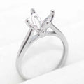 Sterling Silver 8mm/2CT Semi Mount Ring Frame Blank Claw Setting Base Holder Without Main Stone for Moissanite Diamond DIY Inlay