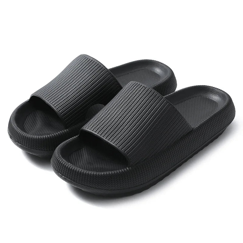 Wholesale Anti-Slip Cloud Slides EVA Bath Slipper Soft Thick Sole Platform Sandals for Women Men Indoor House Pillow for Winter