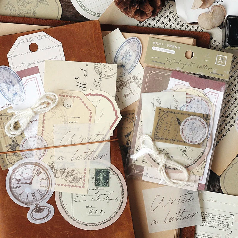 Retro Scrapbook Paper Material Paper Vintage Art Craft Paper Card for Planner Diary Photo Album Gifts and Handmade