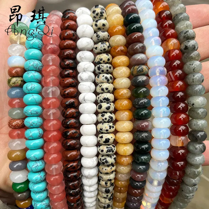 Wholesale Nature Stone Beads Strings 6x10mm Rondelle Abacus Disc Wheel Bead Loose in String Good for Jewelry Making DIY Bracelet