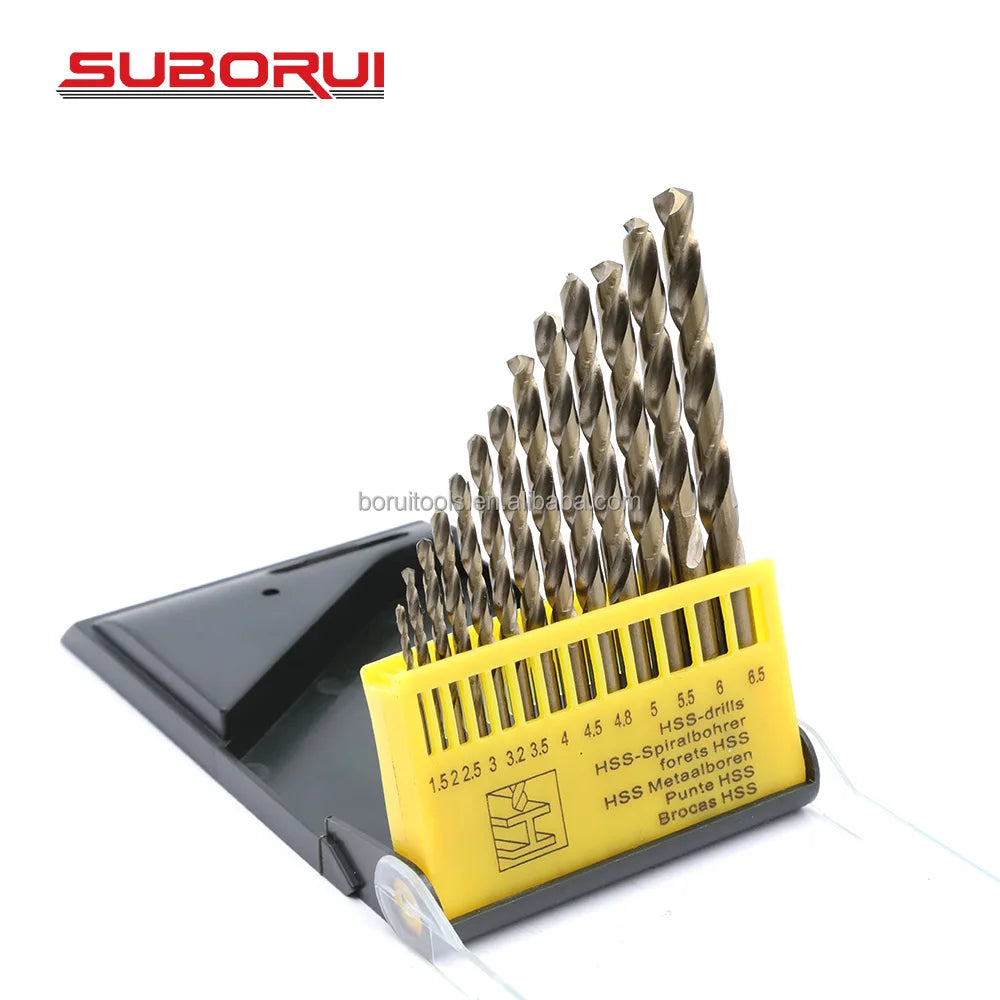 Borui Hss M35 Brocas Para Metal Co Cobalt Cobalto Bohrer Broca Macho Metricas Twist Drill Bit Set for Metal Steel Drilling