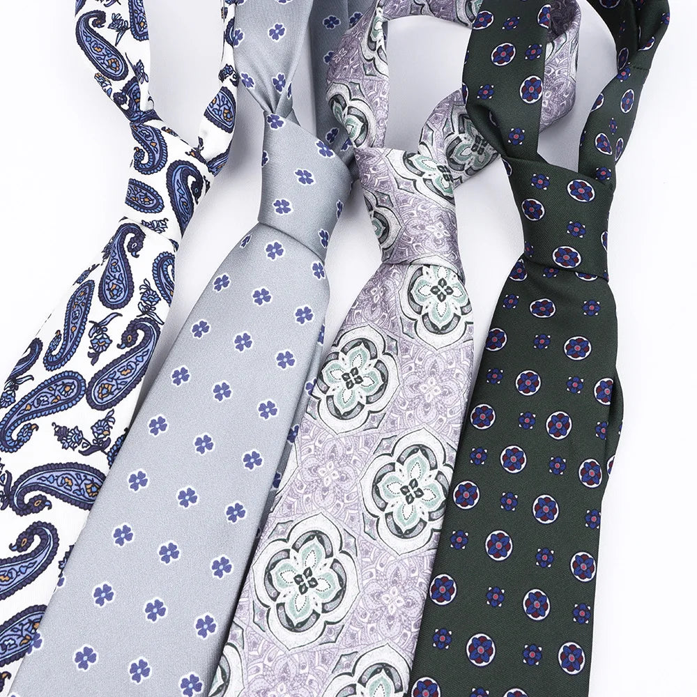 High Quality Men's Floral Necktie Wide Version 9cm Paisley Tie Clothing Accessories