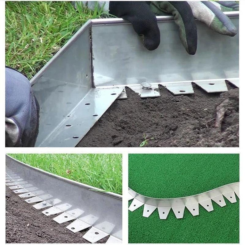 JNZ Silver Stainless Steel 50mm Thick Easy Bending & Install Landscape Paver Edging for Garden Stone & Grass Ornament