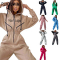 RUIQUWIN Women's Comfortable Yoga Jumpsuit Hot Sale Long Sleeve Romper With Logo Plus Size Waist Rompers Hoodies Set