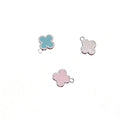Cute Mini Silver-Plated Enamel Cross Lucky Clover Shape Charms Christianity-Inspired Pendant for Babies Made of Alloy Jewelry