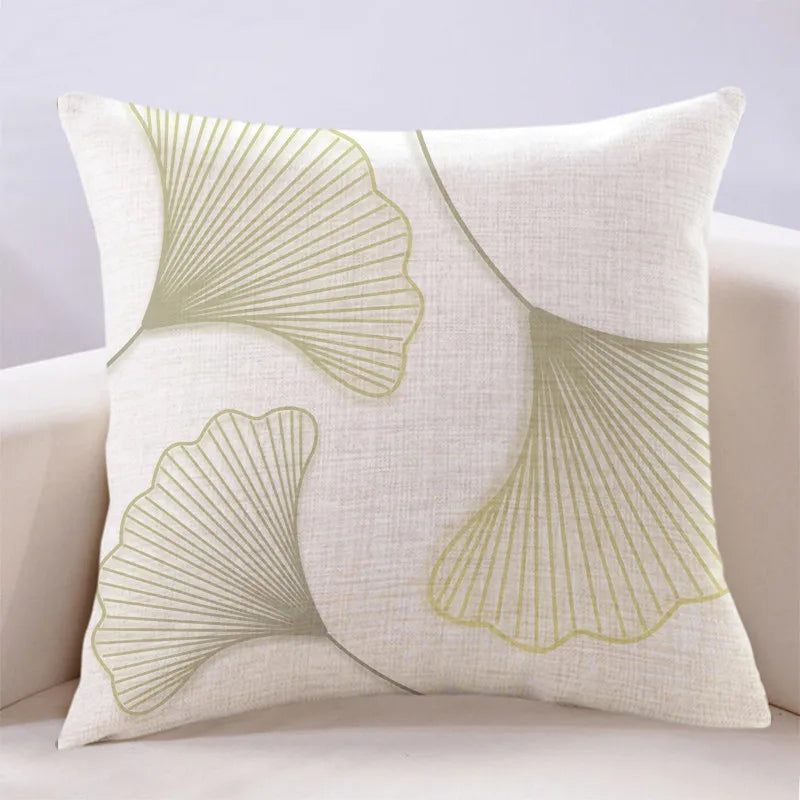 YongHo Modern Wholesale Polyester Leaf Pattern Removable & Washable Modern Simplicity Design Square Throw Pillows