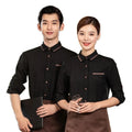 Hotel Restaurant Catering Kitchen Wait Staff Waiter Waitress Custom Long Sleeve Working Blouse Button Down Uniform Shirt Shirts