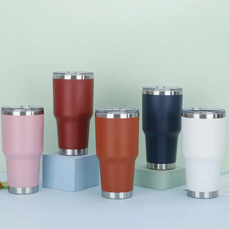 Minimalist 30oz Double-Wall Vacuum Stainless Steel Insulated Tumbler with for Straw Lid Business Gift Travel Mug