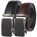Wholesale Price Automatic Business Ratchet Custom Logo Men Cowhide Leather Belt Automatic Buckle Genuine Leather Belt for Men